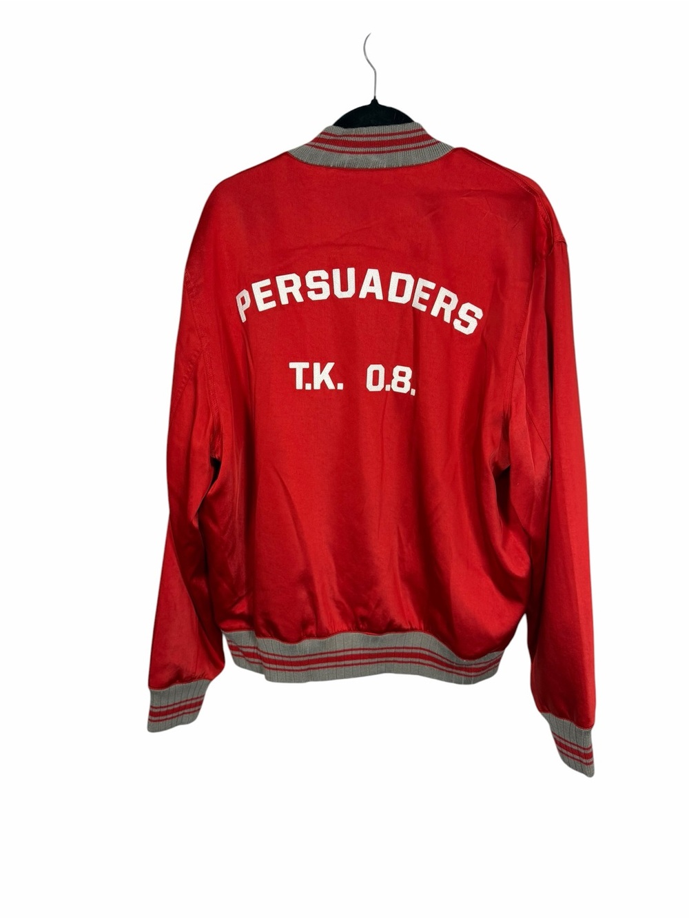 The Kooples Red Varsity Bomber Jacket with T.K. Patch - Picture 5 of 7